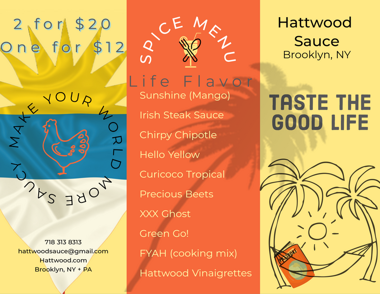 Hattwood Sauce Descriptions, Categories and Style: A menu